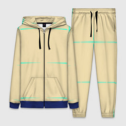 Женский костюм Color beige green stripes