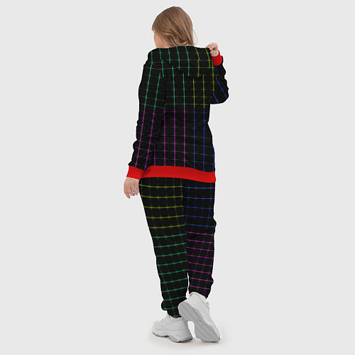 Женский костюм Color black multicolored stripes / 3D-Красный – фото 5
