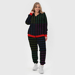 Женский 3D-костюм Color black multicolored stripes, цвет: 3D-красный — фото 2