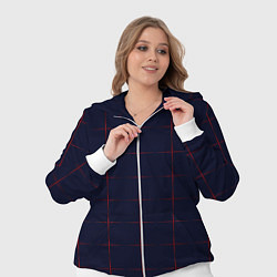 Женский 3D-костюм Color dark blue red crosses, цвет: 3D-белый — фото 2