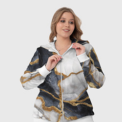 Женский 3D-костюм Мрамор белый и черный с золотом, цвет: 3D-белый — фото 2