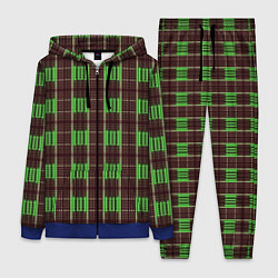 Женский 3D-костюм Neon color black and green stripes, цвет: 3D-синий
