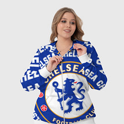 Женский 3D-костюм Челси надписи по кругу и логотип, цвет: 3D-белый — фото 2