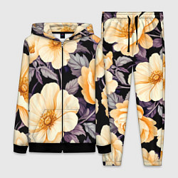 Женский 3D-костюм Крупные жёлтые цветы, цвет: 3D-черный