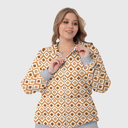 Женский 3D-костюм Паттерн с ромбиками коричневый, цвет: 3D-меланж — фото 2