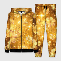 Женский костюм Цветочный золотой с искрами
