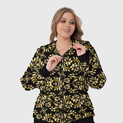 Женский 3D-костюм Народная русская роспись - позолота паттерн, цвет: 3D-черный — фото 2