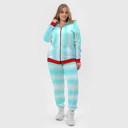 Женский 3D-костюм Neon white blue lines, цвет: 3D-красный — фото 2