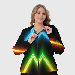 Женский 3D-костюм Neon multicolored lines, цвет: 3D-черный — фото 2