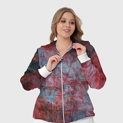 Женский 3D-костюм Абстракция - red rust on blue, цвет: 3D-белый — фото 2