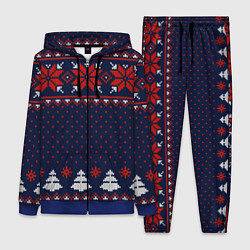 Женский костюм Новогодний вязаный узор