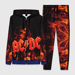 Женский 3D-костюм AC/DC Flame, цвет: 3D-синий