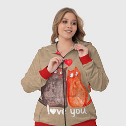 Женский 3D-костюм Влюбленные котики, цвет: 3D-красный — фото 2