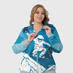 Женский 3D-костюм Горы и сноубордист, цвет: 3D-меланж — фото 2