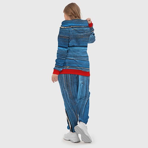 Женский костюм Голубые доски / 3D-Красный – фото 5