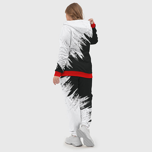 Женский костюм Черно-белый разрыв / 3D-Красный – фото 5