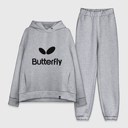 Женский костюм оверсайз Butterfly Logo, цвет: меланж