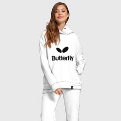 Женский костюм оверсайз Butterfly Logo, цвет: белый — фото 2