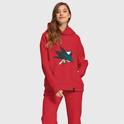 Женский костюм оверсайз San Jose Sharks, цвет: красный — фото 2