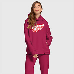 Женский костюм оверсайз Detroit Red Wings, цвет: маджента — фото 2