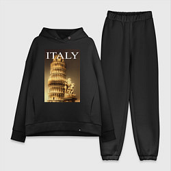 Женский костюм оверсайз Leaning tower of Pisa, цвет: черный