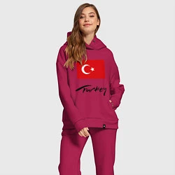 Женский костюм оверсайз Turkey, цвет: маджента — фото 2