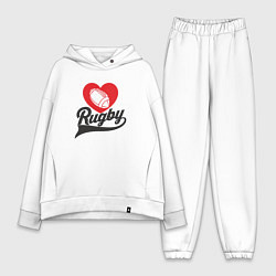 Женский костюм оверсайз Rugby Love, цвет: белый