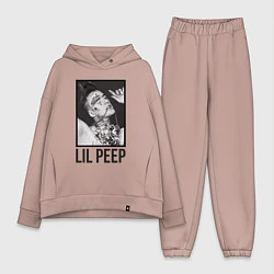 Женский костюм оверсайз Lil Peep: Black Style, цвет: пыльно-розовый