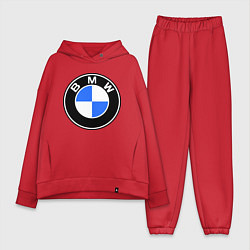 Женский костюм оверсайз Logo BMW, цвет: красный