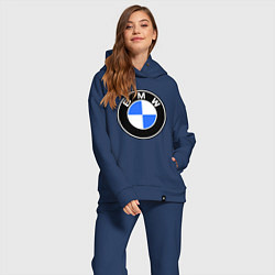 Женский костюм оверсайз Logo BMW, цвет: тёмно-синий — фото 2