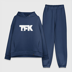 Женский костюм оверсайз TFK: White Logo