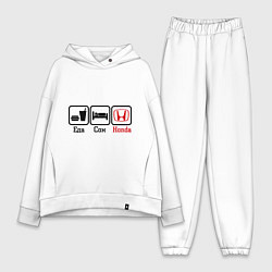 Женский костюм оверсайз Главное в жизни - еда, сон, honda