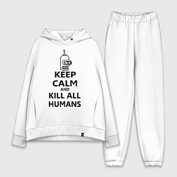 Женский костюм оверсайз Keep Calm & Kill All Humans, цвет: белый