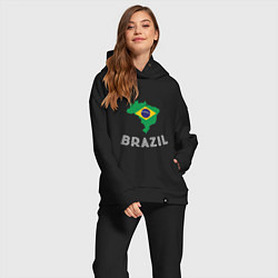 Женский костюм оверсайз Brazil Country цвета черный — фото 2