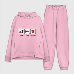 Женский костюм оверсайз Главное в жизни – еда, сон , suzuki