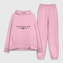 Женский костюм оверсайз Chrysler logo цвета светло-розовый — фото 1