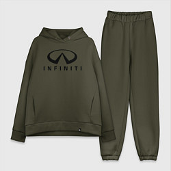 Женский костюм оверсайз Infiniti logo, цвет: хаки