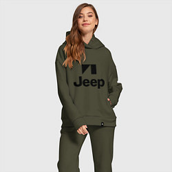 Женский костюм оверсайз Jeep logo, цвет: хаки — фото 2