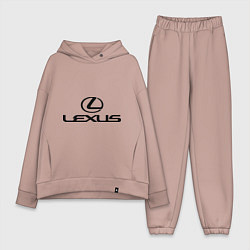 Женский костюм оверсайз Lexus logo, цвет: пыльно-розовый