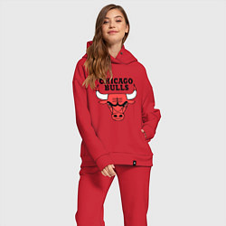Женский костюм оверсайз Chicago Bulls, цвет: красный — фото 2