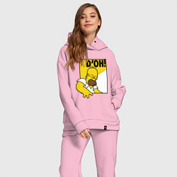 Женский костюм оверсайз Homer D'OH!, цвет: светло-розовый — фото 2