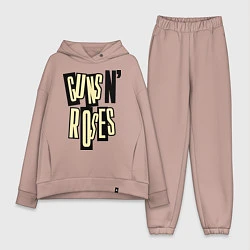 Женский костюм оверсайз Guns n Roses: cream, цвет: пыльно-розовый