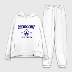 Женский костюм оверсайз MGU Moscow University, цвет: белый