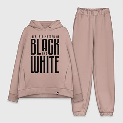 Женский костюм оверсайз Juventus: Black & White, цвет: пыльно-розовый