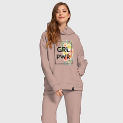 Женский костюм оверсайз GRL PWR, цвет: пыльно-розовый — фото 2