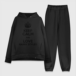 Женский костюм оверсайз Keep Calm & Love Harry Styles цвета черный — фото 1