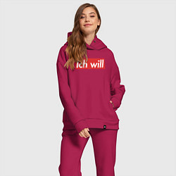 Женский костюм оверсайз Ich will, цвет: маджента — фото 2