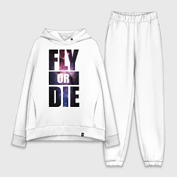 Женский костюм оверсайз Fly or Die: Space, цвет: белый
