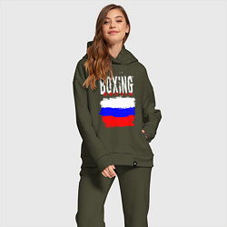 Женский костюм оверсайз Бокс Россия, цвет: хаки — фото 2