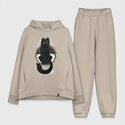 Женский костюм оверсайз Йольский кот, цвет: миндальный